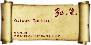 Zsidek Martin névjegykártya