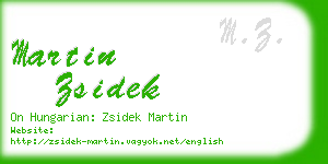 martin zsidek business card